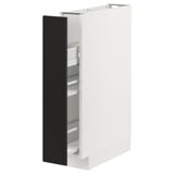 METOD Base cabinet/pull-out int fittings, white/Nickebo matt anthracite, 15x60x80 cm
