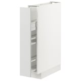 METOD Base cabinet/pull-out int fittings, white/Ringhult light grey, 15x60x80 cm