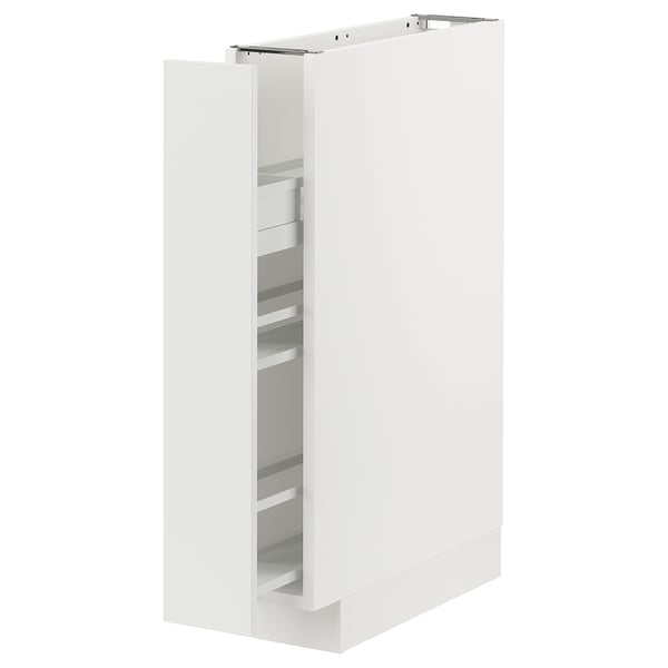 METOD Base cabinet/pull-out int fittings, white/Stensund white, 15x60x80 cm