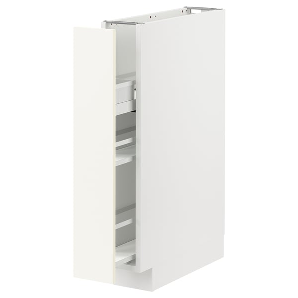 METOD Base cabinet/pull-out int fittings, white/Vallstena white, 15x60x80 cm