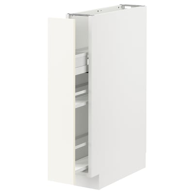 METOD Base cabinet/pull-out int fittings, white/Vallstena white, 15x60x80 cm