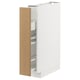 METOD Base cabinet/pull-out int fittings, white/Vedhamn oak, 15x60x80 cm