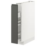 METOD Base cabinet/pull-out int fittings, white/Voxtorp dark grey, 15x60x80 cm