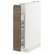 METOD Base cabinet/pull-out int fittings, white/Voxtorp walnut, 15x60x80 cm