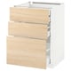 METOD Base cabinet w 3 fronts/4 drawers, white Maximera/Askersund light ash effect, 60x60x80 cm