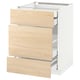 METOD Base cabinet w 3 fronts/4 drawers, white Maximera/Askersund light ash effect, 60x60x80 cm