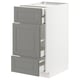 METOD Base cabinet w 3 fronts/4 drawers, white Maximera/Bodbyn grey, 40x60x80 cm