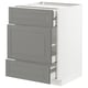METOD Base cabinet w 3 fronts/4 drawers, white Maximera/Bodbyn grey, 60x60x80 cm