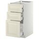 METOD Base cabinet w 3 fronts/4 drawers, white Maximera/Bodbyn off-white, 40x60x80 cm