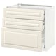 METOD Base cabinet w 3 fronts/4 drawers, white Maximera/Bodbyn off-white, 90x60x80 cm