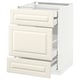 METOD Base cabinet w 3 fronts/4 drawers, white Maximera/Bodbyn off-white, 60x60x80 cm