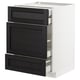 METOD Base cabinet w 3 fronts/4 drawers, white Maximera/Lerhyttan black stained, 60x60x80 cm