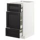 METOD Base cabinet w 3 fronts/4 drawers, white Maximera/Lerhyttan black stained, 40x60x80 cm