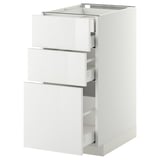 METOD Base cabinet w 3 fronts/4 drawers, white Maximera/Ringhult white, 40x60x80 cm