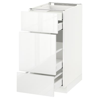 METOD Base cabinet w 3 fronts/4 drawers, white Maximera/Ringhult white, 40x60x80 cm