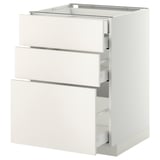 METOD Base cabinet w 3 fronts/4 drawers, white Maximera/Veddinge white, 60x60x80 cm