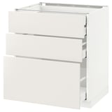 METOD Base cabinet w 3 fronts/4 drawers, white Maximera/Veddinge white, 75x60x80 cm