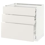 METOD Base cabinet w 3 fronts/4 drawers, white Maximera/Veddinge white, 90x60x80 cm