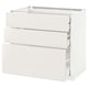 METOD Base cabinet w 3 fronts/4 drawers, white Maximera/Veddinge white, 90x60x80 cm