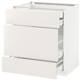 METOD Base cabinet w 3 fronts/4 drawers, white Maximera/Veddinge white, 75x60x80 cm