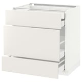 METOD Base cabinet w 3 fronts/4 drawers, white Maximera/Veddinge white, 80x60x80 cm