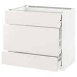 METOD Base cabinet w 3 fronts/4 drawers, white Maximera/Veddinge white, 90x60x80 cm