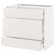 METOD Base cabinet w 3 fronts/4 drawers, white Maximera/Veddinge white, 90x60x80 cm