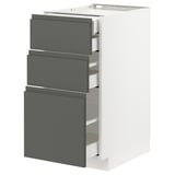 METOD Base cabinet w 3 fronts/4 drawers, white Maximera/Voxtorp dark grey, 40x60x80 cm
