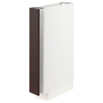 METOD Base cabinet, white Askersund/dark brown ash effect, 15x60x80 cm