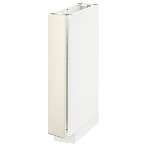 A white METOD kitchen cabinet. Its rectangular, with a smooth off-white finish, and has a simple, modern design. The cabinet is tall and slim.