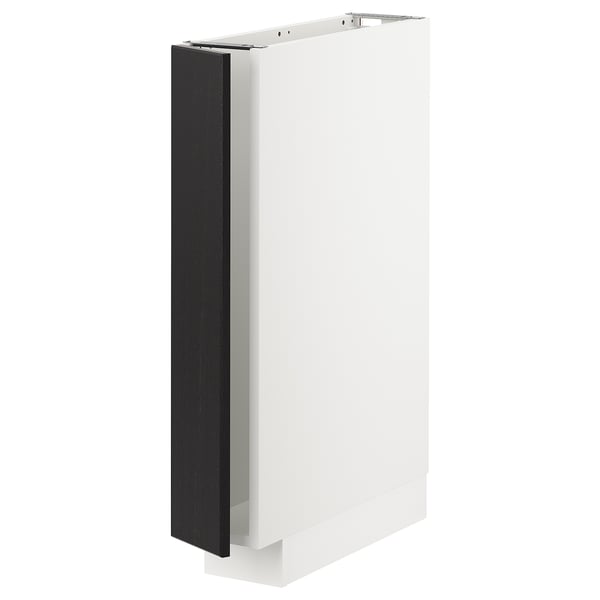 METOD Base cabinet, white/Lerhyttan black stained, 15x60x80 cm