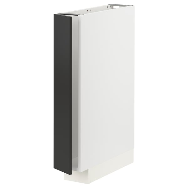METOD Base cabinet, white/Nickebo matt anthracite, 15x60x80 cm