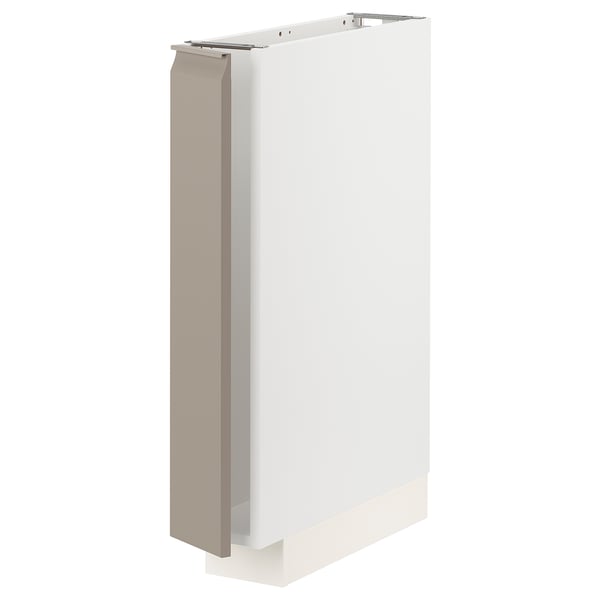 METOD Base cabinet, white/Upplöv matt dark beige, 15x60x80 cm