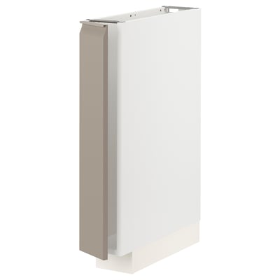 METOD Base cabinet, white/Upplöv matt dark beige, 15x60x80 cm