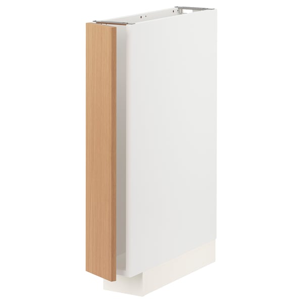 METOD Base cabinet, white/Vedhamn oak, 15x60x80 cm