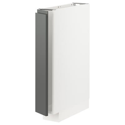 METOD Base cabinet, white/Voxtorp dark grey, 15x60x80 cm