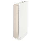 METOD Base cabinet, white/Voxtorp high-gloss light beige, 15x60x80 cm