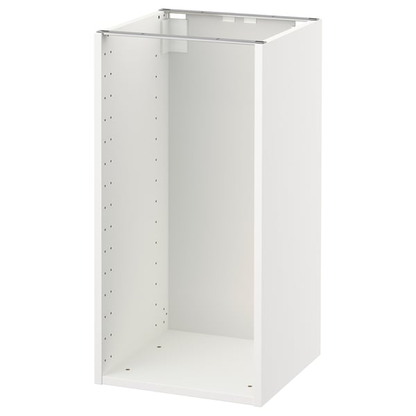 METOD kitchen cabinet: white, square, steel & melamine, pre-drilled holes