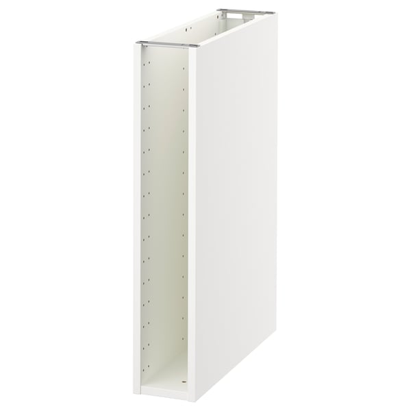 A white METOD kitchen cabinet, rectangular, with a plain surface and pre-drilled holes.