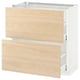 METOD Base cabinet with 2 drawers, white Maximera/Askersund light ash effect, 80x41x80 cm