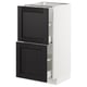 METOD Base cabinet with 2 drawers, white Maximera/Lerhyttan black stained, 40x41x80 cm