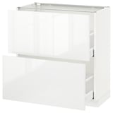 METOD Base cabinet with 2 drawers, white Maximera/Ringhult white, 80x41x80 cm