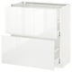 METOD Base cabinet with 2 drawers, white Maximera/Ringhult white, 80x41x80 cm