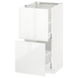 METOD Base cabinet with 2 drawers, white Maximera/Ringhult white, 40x41x80 cm