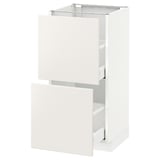 METOD Base cabinet with 2 drawers, white Maximera/Veddinge white, 40x41x80 cm