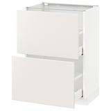 METOD Base cabinet with 2 drawers, white Maximera/Veddinge white, 60x41x80 cm
