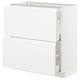 METOD Base cabinet with 2 drawers, white Maximera/Voxtorp high-gloss/white, 80x41x80 cm