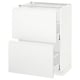 METOD Base cabinet with 2 drawers, white Maximera/Voxtorp matt white, 60x41x80 cm