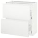 METOD Base cabinet with 2 drawers, white Maximera/Voxtorp matt white, 80x41x80 cm