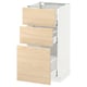 METOD Base cabinet with 3 drawers, white Maximera/Askersund light ash effect, 40x41x80 cm